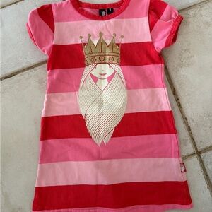 Kids Pink and Red Striped Dress